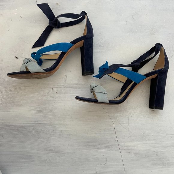 Alexandre Birman Lolita Suede Bow Sandals Ankle Wrap Open Round Toe Line - Picture 3 of 7